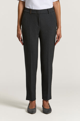 Compact technical fabric cigarette trousers