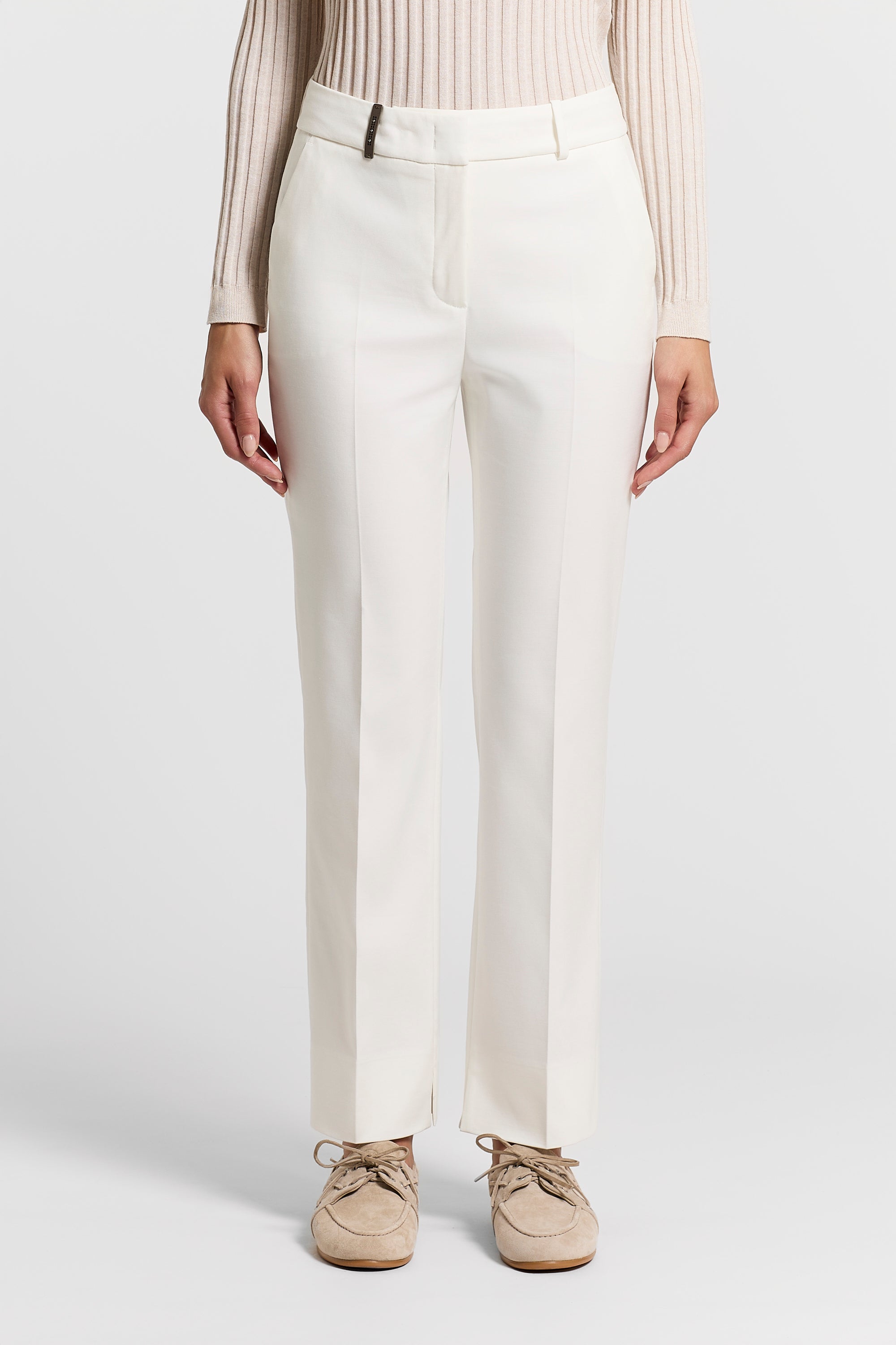 Cropped flared trousers in viscose cotton | Peserico US