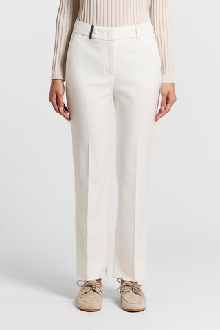 Cropped flared trousers in viscose cotton
