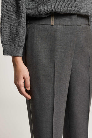 Wool gabardine trousers