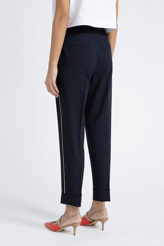 Technical wool cigarette trousers