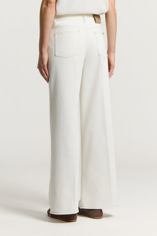 Stretch cotton twill white jeans