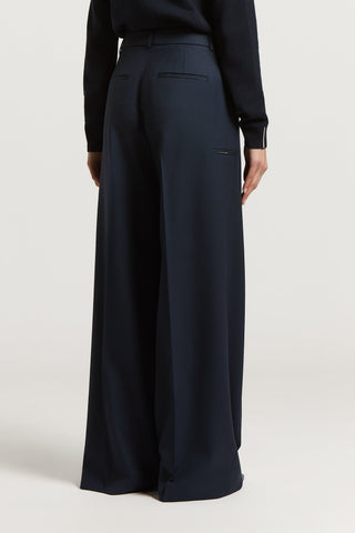 Wool gabardine palazzo trousers