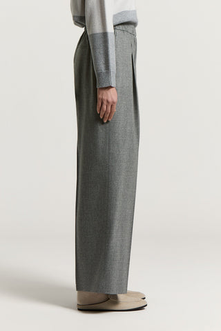 Wool and cashmere flannel trousers