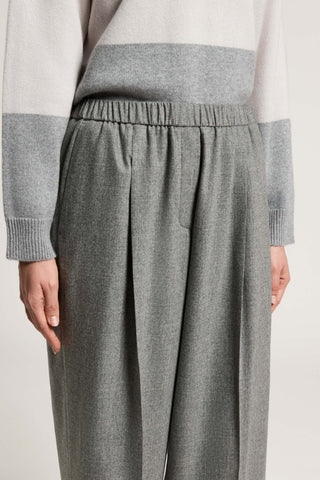 Wool and cashmere flannel trousers