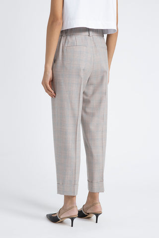 Virgin wool and Lurex fabric trousers