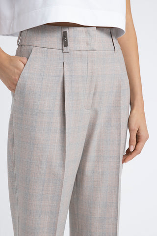 Virgin wool and Lurex fabric trousers