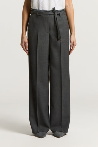 Wool gabardine palazzo trousers