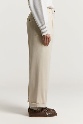 Cotton gabardine trousers