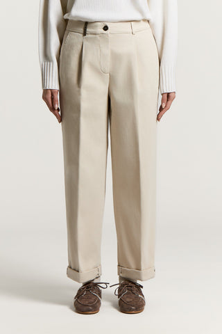 Cotton gabardine trousers