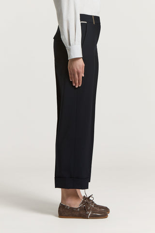 Two-way stretch wool trousers