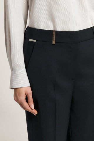 Two-way stretch wool trousers