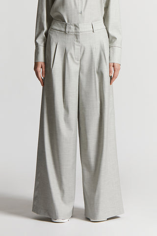 Stretch viscose wool trousers