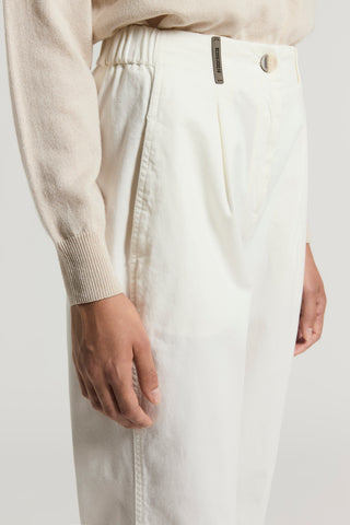 Stretch cotton gabardine trousers