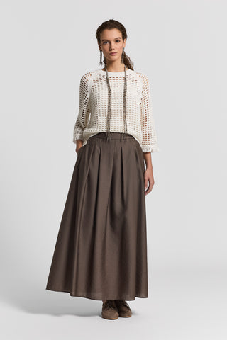 Flared lyocell-blend fabric skirt