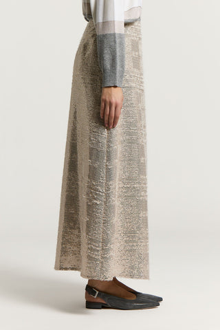 Flared fil coupé skirt with sequins