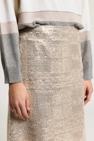 Flared fil coupé skirt with sequins