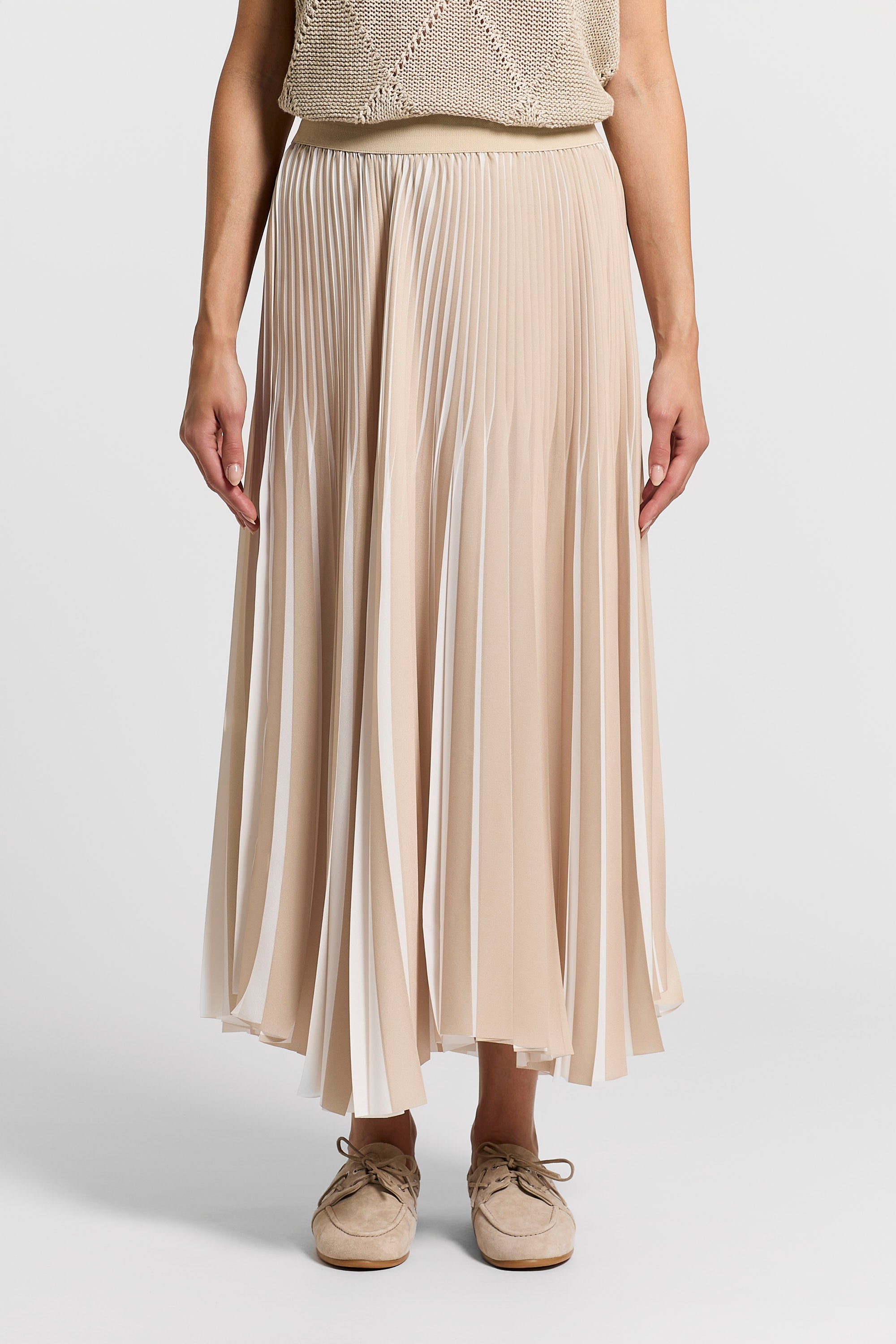 Two-tone pleated skirt | Peserico US