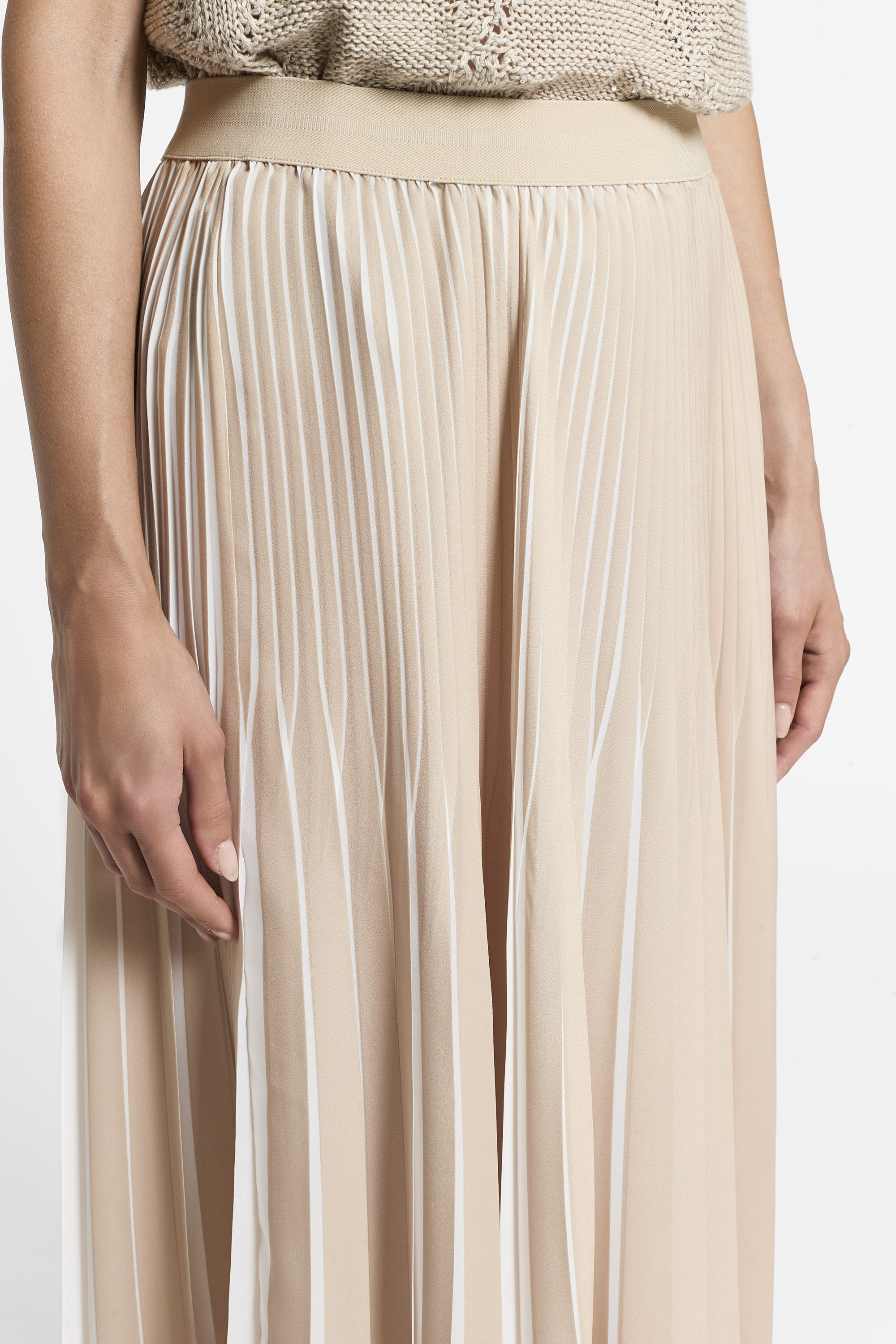 Two-tone pleated skirt | Peserico US
