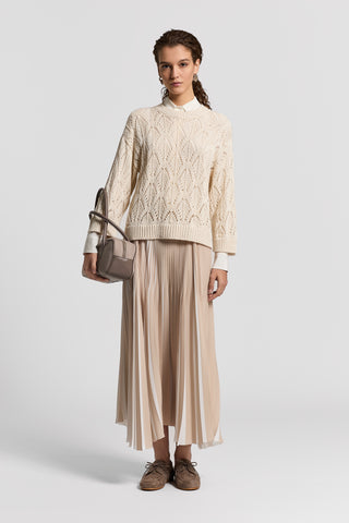 Two-tone pleated skirt