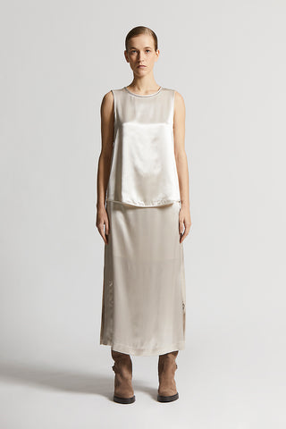 Shiny viscose satin skirt