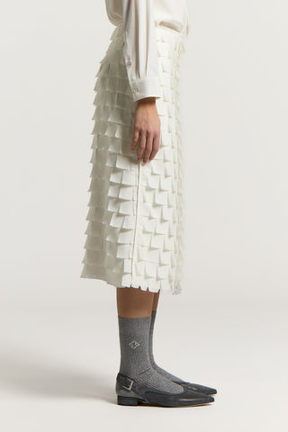Fringed chiffon skirt