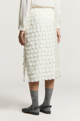 Fringed chiffon skirt