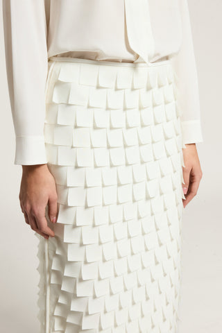 Fringed chiffon skirt