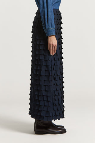 Long fringed chiffon skirt