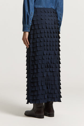 Long fringed chiffon skirt