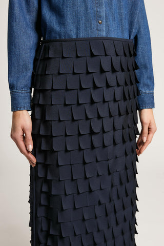 Long fringed chiffon skirt