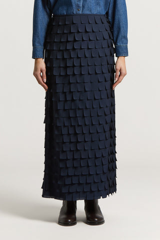 Long fringed chiffon skirt