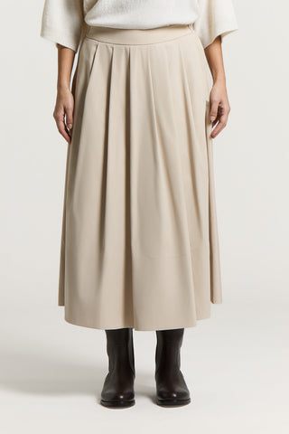 Microfiber midi skirt