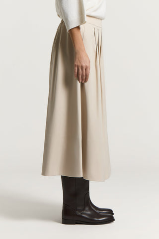Microfiber midi skirt