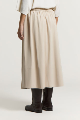 Microfiber midi skirt