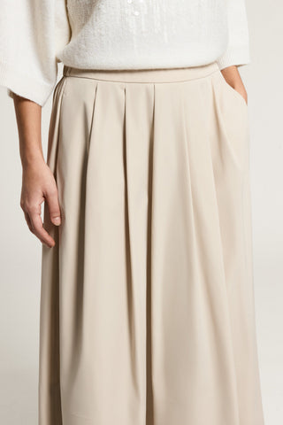 Microfiber midi skirt