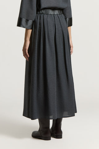 Semi-shiny organza long skirt
