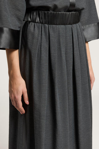 Semi-shiny organza long skirt