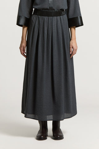 Semi-shiny organza long skirt