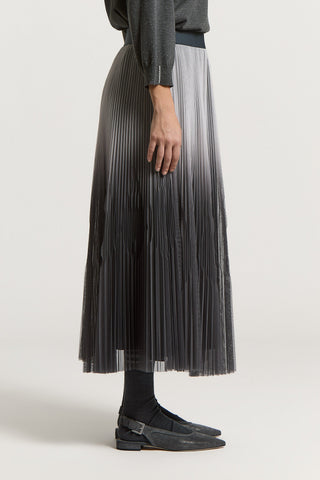 Midi skirt in ombré pleated tulle