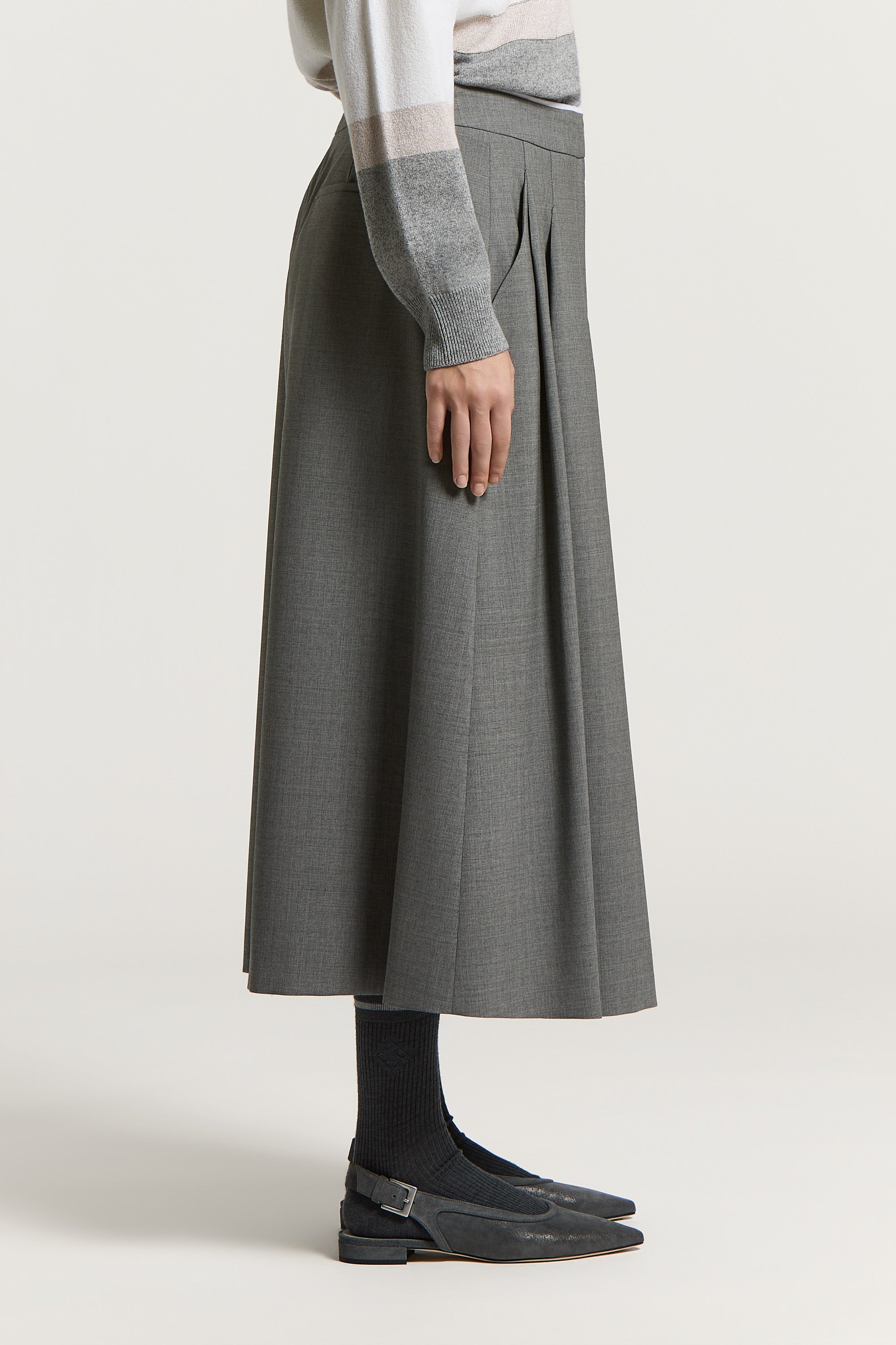 Stretch wool midi skirt | Peserico US