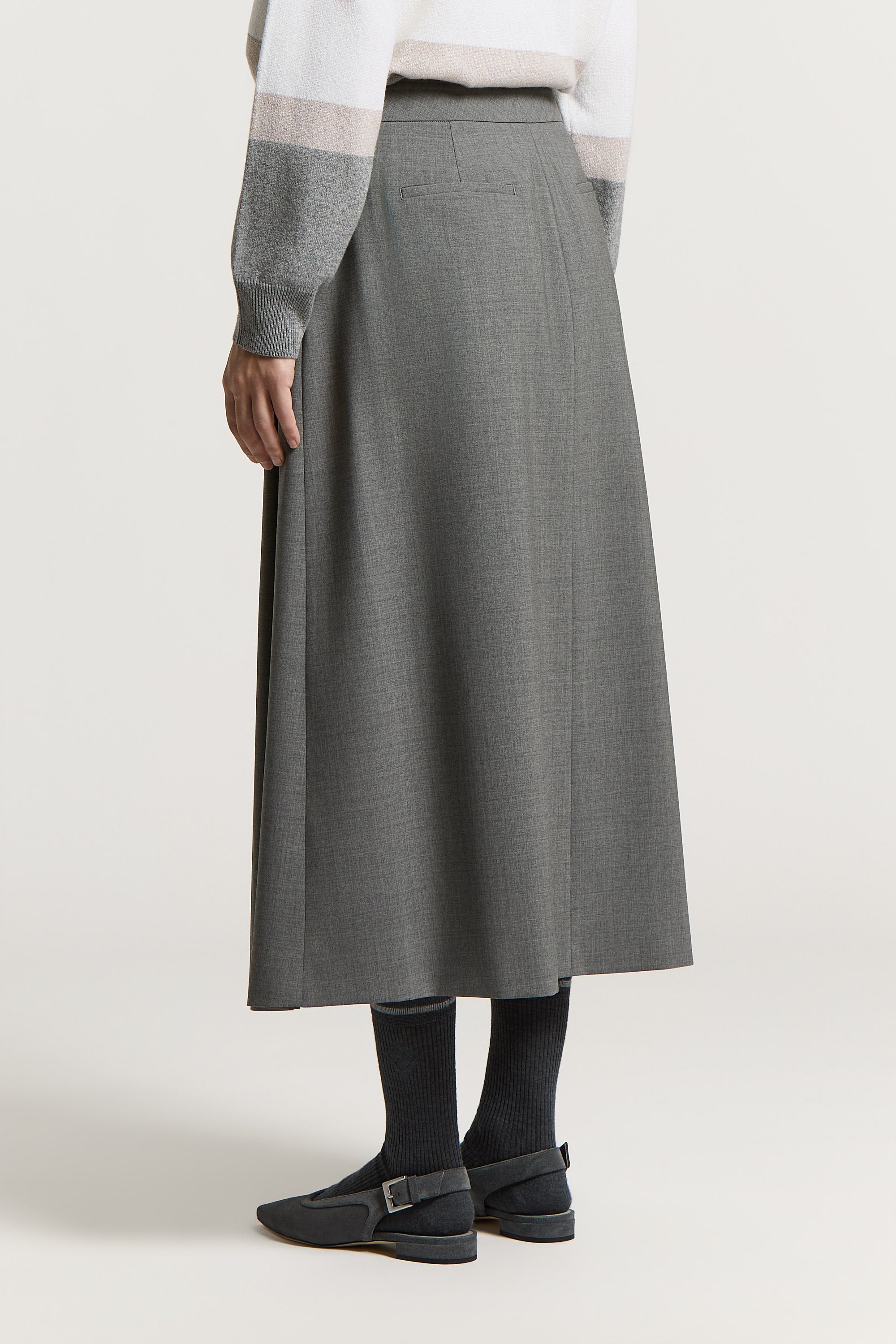 Stretch wool midi skirt | Peserico US