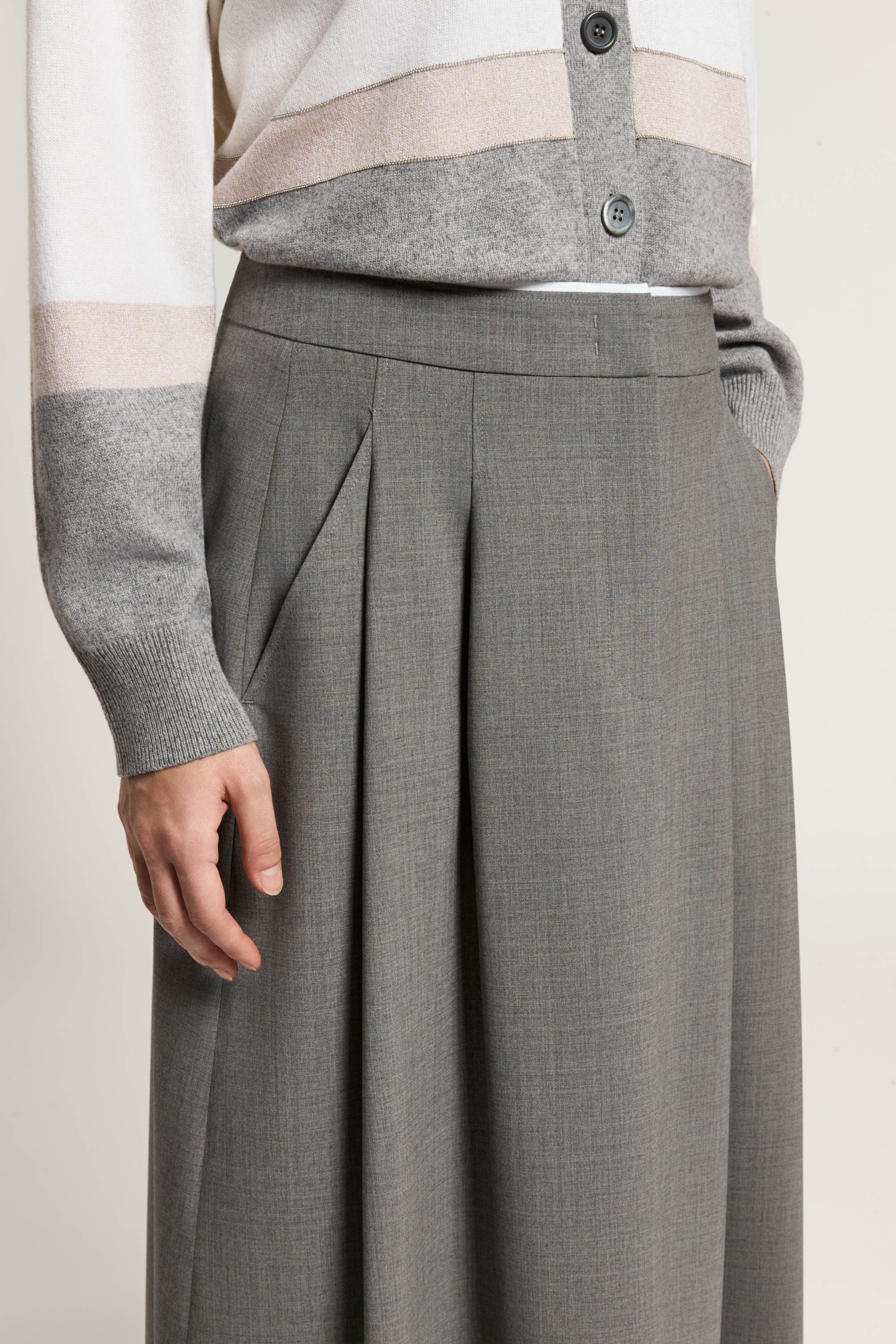 Stretch wool midi skirt | Peserico US