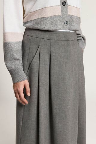 Stretch wool midi skirt