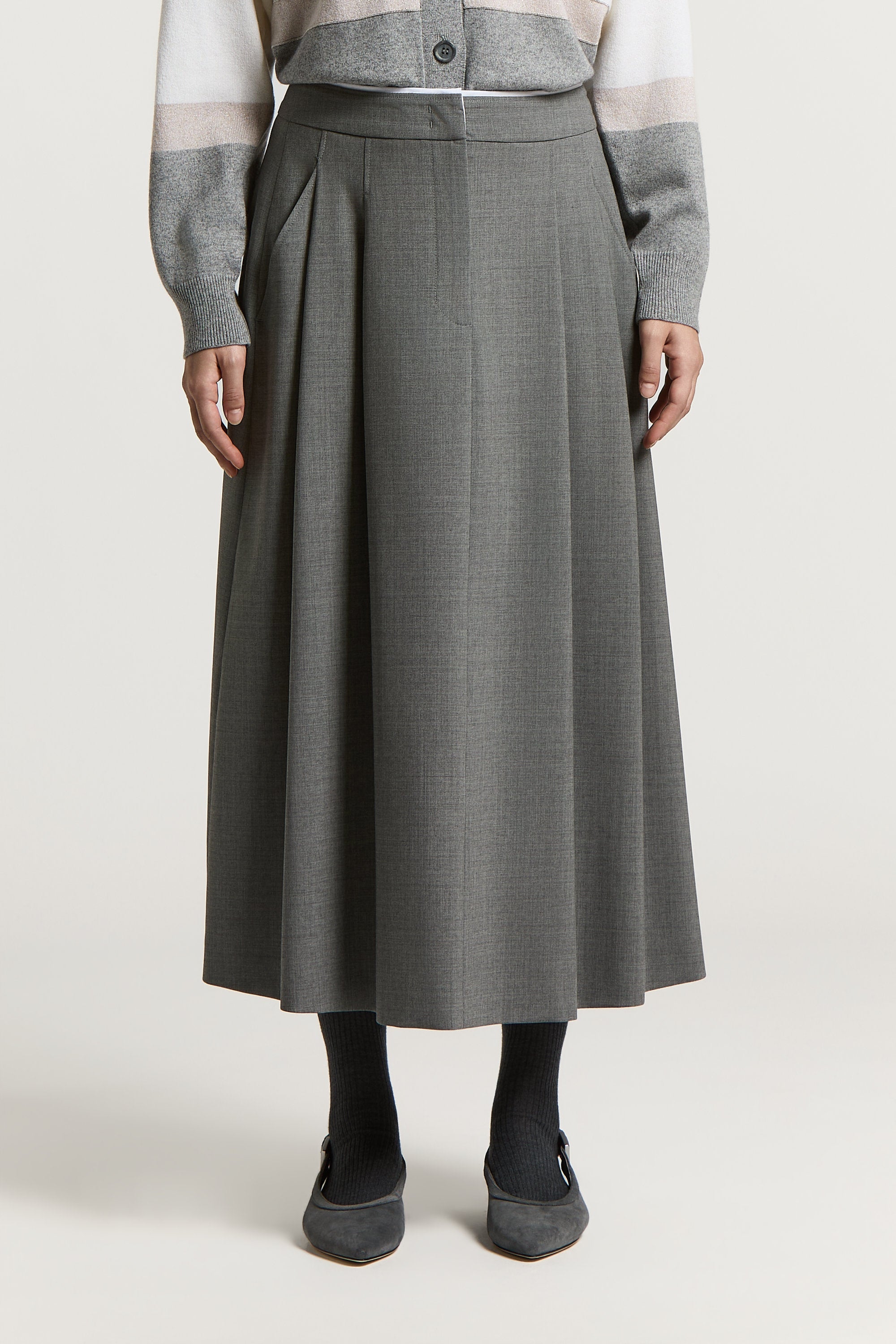 Stretch wool midi skirt | Peserico US