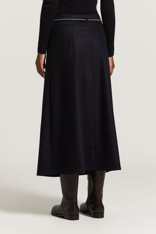 Wool and cashmere wrap skirt