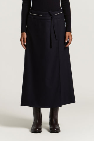 Wool and cashmere wrap skirt