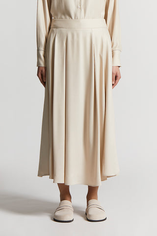 Stretch viscose and wool twill skirt