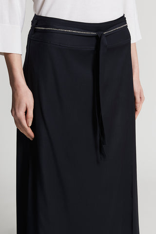 Stretch viscose and wool twill skirt