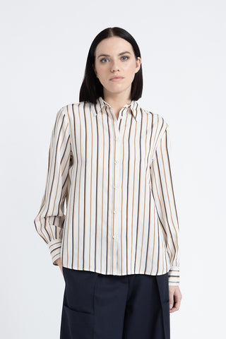 Striped viscose and silk shirt